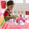 Arrowbash 230 Pcs Valentine Fine Motor Skills Sensory Bin Filler Includes 5 Style 214 Acrylic Gems 4 Tweezers 2 Scissors Clips 10 Cups for Early Education Sorting Counting Training Development view 3