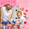 Arrowbash 230 Pcs Valentine Fine Motor Skills Sensory Bin Filler Includes 5 Style 214 Acrylic Gems 4 Tweezers 2 Scissors Clips 10 Cups for Early Education Sorting Counting Training Development view 4