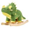 FUNLIO Dinosaur Baby Rocking Horse for Toddlers 1-3 Years, Mighty & Cute Green Plush Rocking Triceratops, Stuffed Ride-on Dinosaur Rocker, Easy to Assemble, CPC & CE Certified view 1