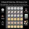 10 Sheets Coin Collection Pages, Coins Pocket Page with 300 Pockets, Coin Binder Inserts Sleeves with Standard 9 Hole for Coin Album. Storage Holder for Currency, Stamp and Other Supplies (30-Pocket) view 2