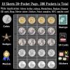 10 Sheets Coin Collection Pages, Coins Pocket Page with 200 Pockets, Coin Binder Inserts Sleeves with Standard 9 Hole for Coin Album. Storage Holder for Currency, Stamp and Other Supplies (20-Pocket) view 2