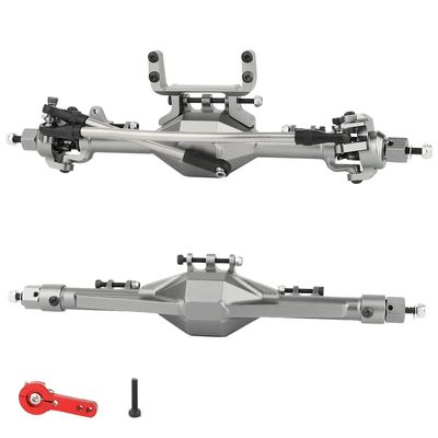 RZXYLRC CNC Metal Front and Rear Straight Complete Axle for 1/10 Axial SCX10 II 90046 90047 RC Crawler Car New Upgrade Parts (Titanium)