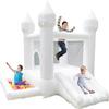 9ft White Inflatable House with Blower, Oxford Cloth Wedding Bounce House for Adults, Inflatable Trampoline with Slide & Ball Pitfor Kids (9FT) view 1