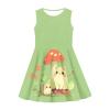ZPINXIGN Kids Cute Clothes Cat Mushroom Dress for Girls 9-10 Summer Sleeveless Swing Dresses Kawaii Cat Outfits School Party Costume fot Toddler,Green view 4