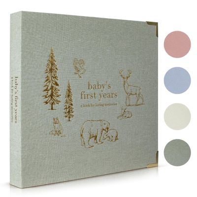 Keepsake Baby Memory Book for Boys and Girls Timeless First 5 Year Baby Book Neutral Journal Scrapbook or Photo Album - Record a Milestone for Every Event from Birth to Age 5