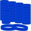 Bucherry 100 Pcs Child Abuse Awareness Colon Cancer Bracelets Bulk Blue Ribbon Awareness Bracelets Rubber Wristband Embossed Silicone Bracelet for Public Party Favors Girls Boys Child view 1