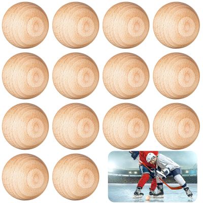 Shappy 15 Pcs Wood Swedish Stickhandling Balls 2 Inch Diameter Hardwood No Bounce Floorball Street Hockey Balls Hockey Accessories Training Equipment for Floor Dribbling Skills Dekes Handling Drills