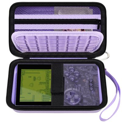 Againmore Hard Case Compatible with Analogue Pocket Handheld Game Console, Portable Mini Game Player Storage Bag for Video Games Cards, Charging Cable and Accessories (Box Only)-Purple