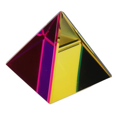 2.5 inch Optical Glass Triangular Prism for Teaching Light Spectrum Physics and Photo Photography, Pyramid Decoration with Colorful Refraction (50MM)