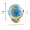 Leadigol 12cm World Globe with Stand, World Globe with Round base,360 Horizontal Rotation World Map with Clear Text Markings,Political Map Classroom Learning,Blue view 2