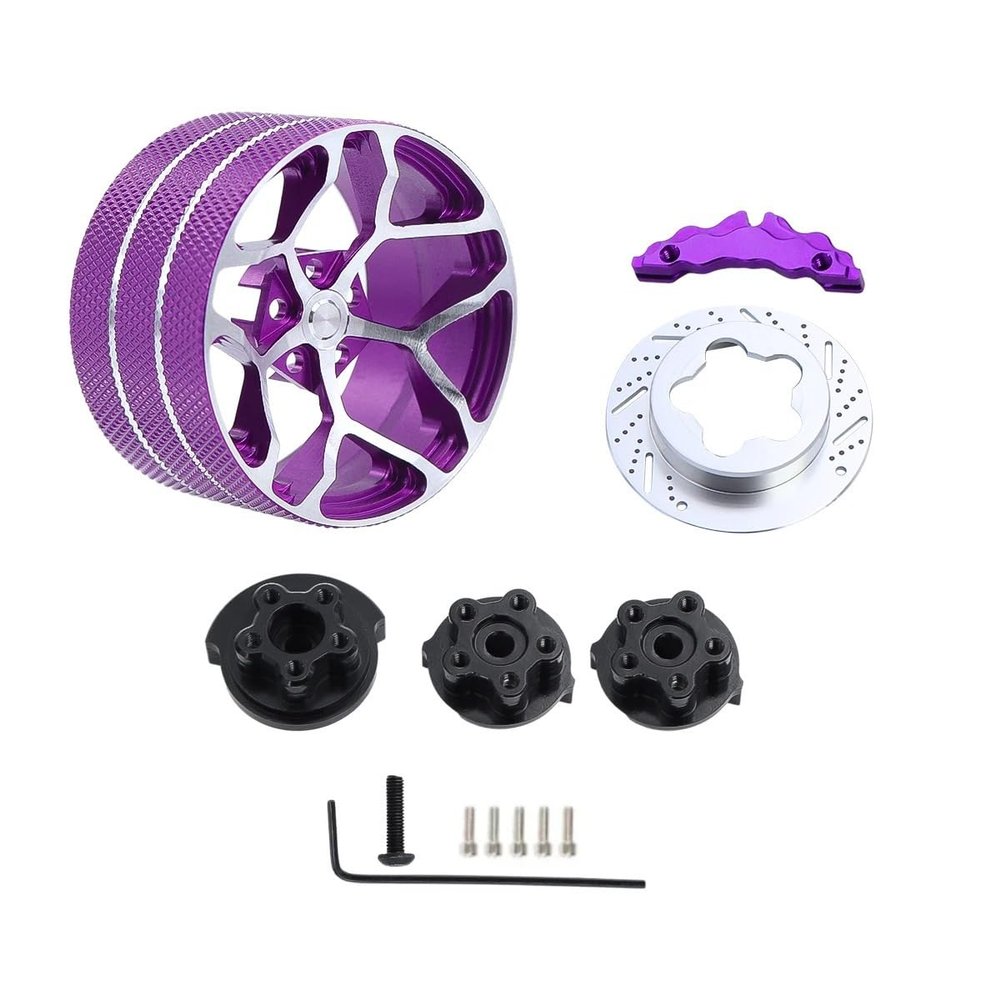 JOYSOG Metal Transmitter Hand Wheel for Flysky Noble NB4 X6 X4 MT44 4PX 7PX RC4GS RC6GS W Fly X9 RC Transmitter Steering Wheel Trigger Update Parts (Purple)