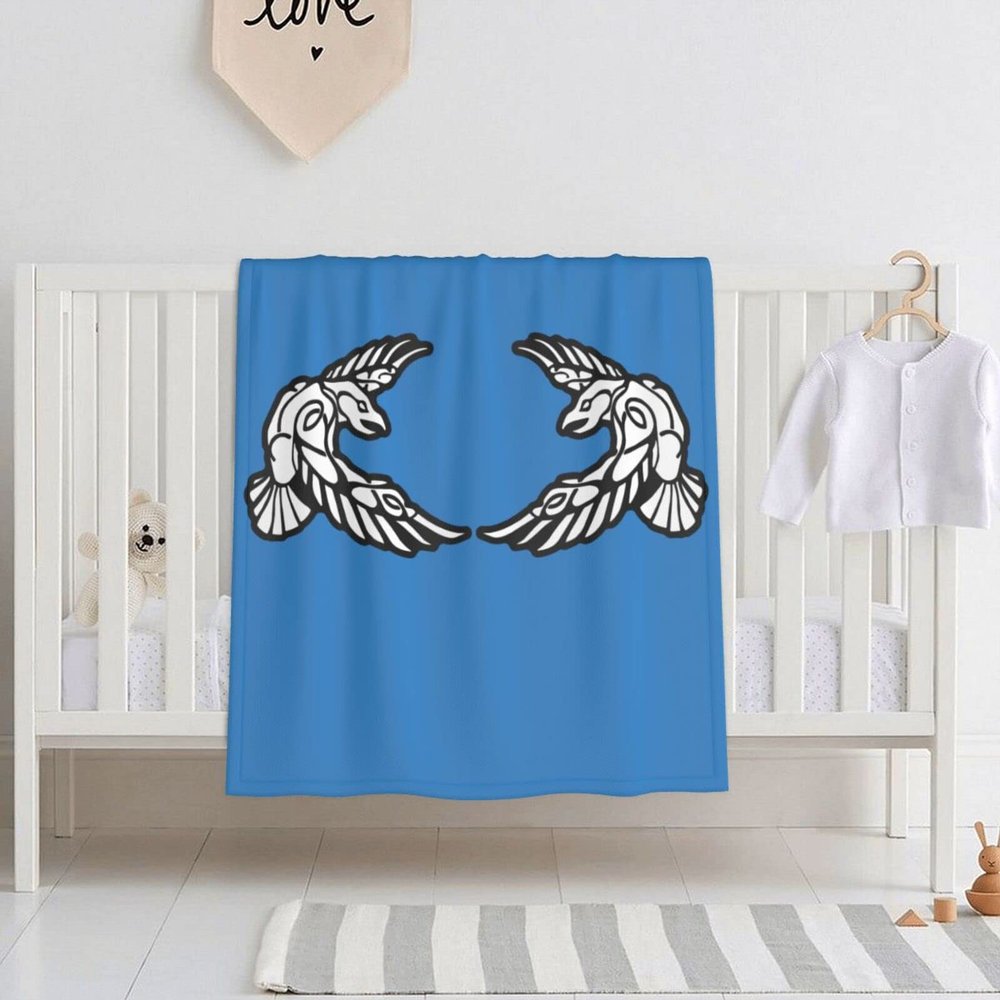 FULVO Baby Blanket Viking Norse Wolf Raven Baby Swaddle Blankets 30"X 40" Blanket Shower Gifts Toddler Bedding
