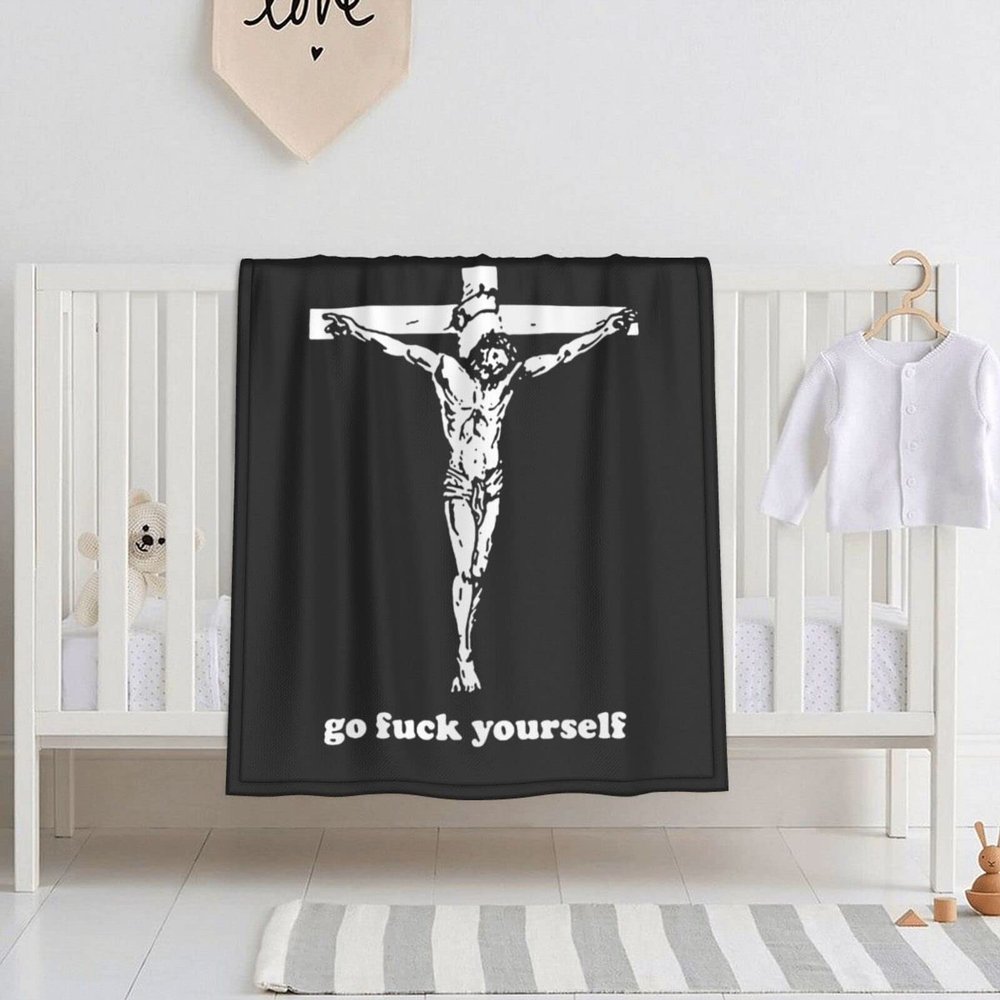 FULVO Baby Blanket Jesus Loves You But I Don't Go Fuck Yourself Baby Swaddle Blankets 30"X 40" Blanket Shower Gifts Toddler Bedding