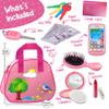 Toddler Play Purse for Kids with Accessories, Toys for Girls with Pretend Makeup, Keys, Smartphone, Dress Up Toy Purse for Toddlers and Kids - Birthday Gift for Little Toddler Girls Ages 3 4 5 6, Pink view 2