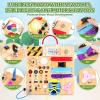 23-in-1 Montessori Busy Board with LED Lights Educational Wooden Activity Toy for Toddlers Ages 1-3, Travel Sensory Board with Switches Locks Music Box Fine Motor Skills Learning Toy for Boys Girls view 2