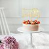 Happy 50th birthday cake Topper,Mirrored Gold Acrylic Durable Cake Topper,50th Birthday Party Cake Decorations,Hello 50th years old, fifty birthday Party Decorations view 4
