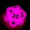KSNDie 86mm Large D20 Dice DND LED 20 Sided Dice Color Changing, 3-Color Lights, for D&D Role Playing Games (White) view 2