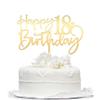 Happy 18th birthday cake Topper,Mirrored Gold Acrylic Durable Cake Topper,18th Birthday Party Cake Decorations,Hello18th years old, Happy eighteen years old, Birthday Party Decorations view 1