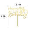 Happy 18th birthday cake Topper,Mirrored Gold Acrylic Durable Cake Topper,18th Birthday Party Cake Decorations,Hello18th years old, Happy eighteen years old, Birthday Party Decorations view 3