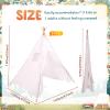 Windyun 6 Pcs Kids Teepee Tent Foldable Washable Indoor Outdoor for Boys Girls Toddler Boho Sleepovers Birthday Pajama Party Spa Supplies(63 Inch,White) view 2