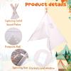 Windyun 6 Pcs Kids Teepee Tent Foldable Washable Indoor Outdoor for Boys Girls Toddler Boho Sleepovers Birthday Pajama Party Spa Supplies(63 Inch,White) view 3