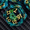 ARUOHHA DND Resin Dice Dragon Eye Dice Liquid Core Red Sharp Edged Dice Set with Gift Box, Polyhedral D and D Dice Set Role Playing Game D20 D12 D10 D8 D6 D4 view 1