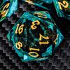 ARUOHHA DND Resin Dice Dragon Eye Dice Liquid Core Red Sharp Edged Dice Set with Gift Box, Polyhedral D and D Dice Set Role Playing Game D20 D12 D10 D8 D6 D4 view 1