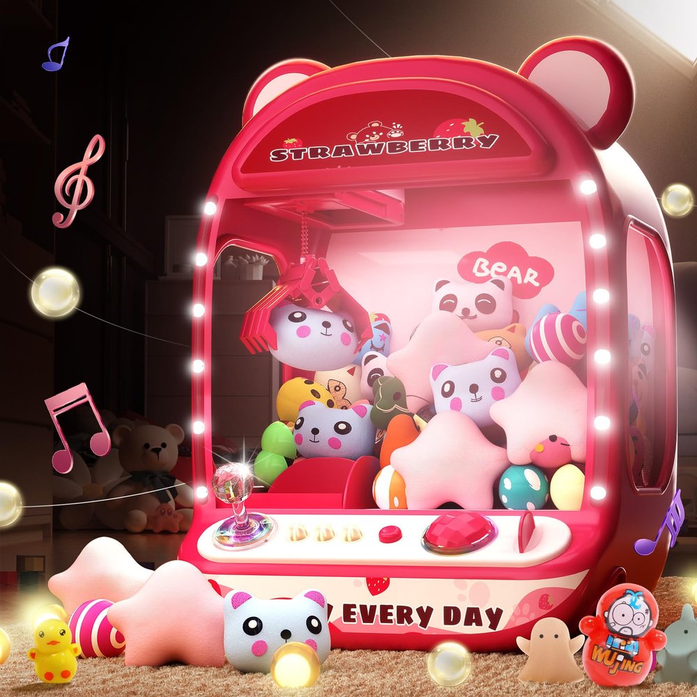 Skirfy Claws Machines for Kids,Unicorns Toys for Girls Age 6+,Mini Vending Machine with Plush Toys,Candy Dispenser Machine,Claws Game Machine,New Year Birthday Gifts for Kids