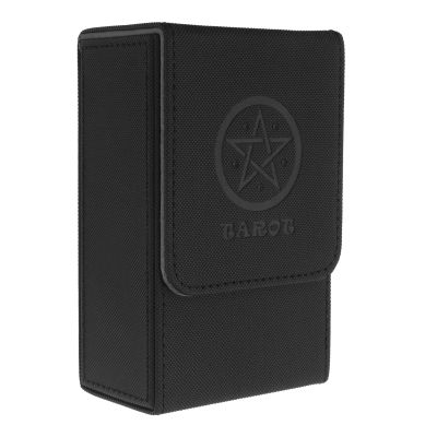 SING F LTD Tarot Card Case Card Deck Box PU Leather Card Storage Box Magnetic Closure Single-Sleeved Cards Box Protect Cards Solid Black