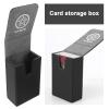 SING F LTD Tarot Card Case Card Deck Box PU Leather Card Storage Box Magnetic Closure Single-Sleeved Cards Box Protect Cards Solid Black view 2