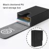 SING F LTD Tarot Card Case Card Deck Box PU Leather Card Storage Box Magnetic Closure Single-Sleeved Cards Box Protect Cards Solid Black view 3