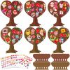 1038pcs Valentines 3D Love Heart Tree Craft for Kids Valentine's Day DIY Heart-Shaped Art Craft Kits with 990Pcs Stickers for Classroom Home School Kindergarten Activity Decoration, 24 Sets view 1