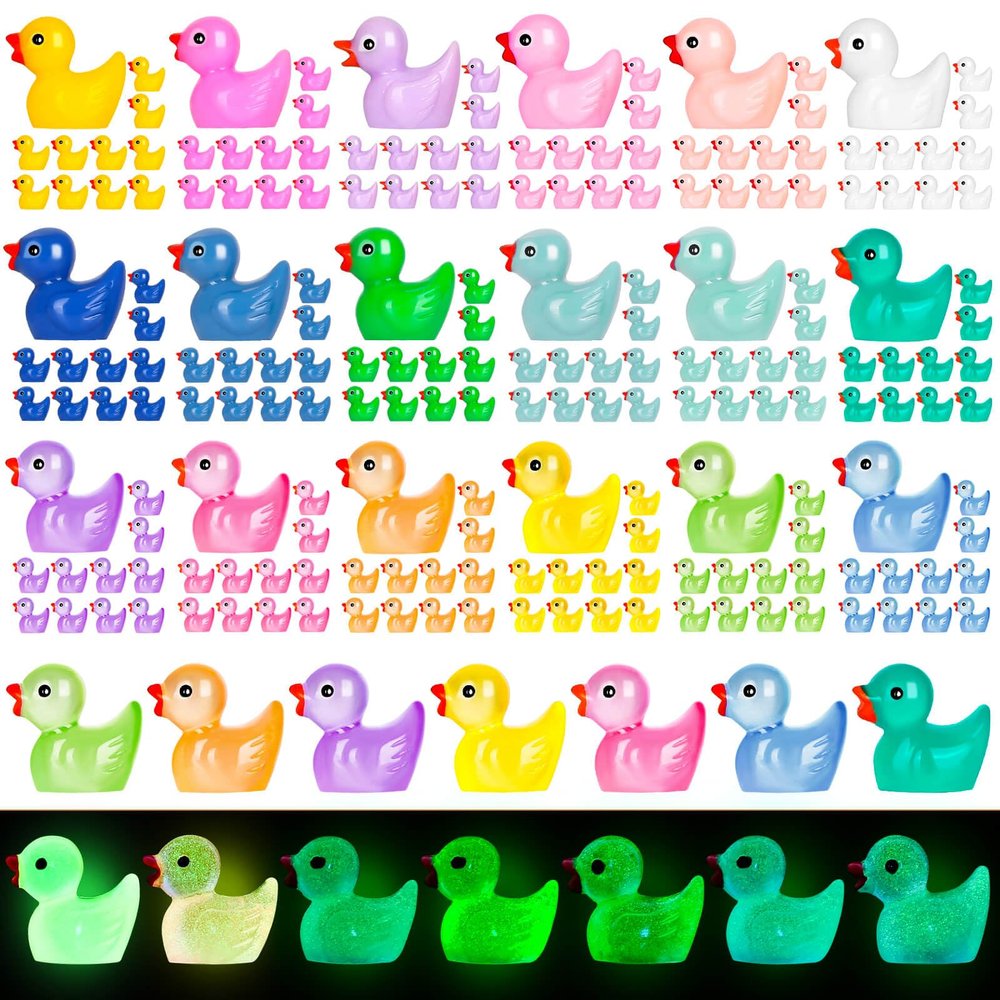 selizo 180Pcs Mini Resin Ducks, Tiny Duck for Micro Landscape Fairy Garden, Dollhouse Ornament for Hide and Seek Prank, Party Favors DIY Decoration