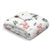 Hwmmbh Farm Pink Pigs Boho Leaves Baby Blanket for Boys Girls Baby Pigs Farm Animals Flannel Soft Receiving Blankets Swaddle Blanket Crib Nursery Bed Throws for Newborn Infant Babies 30x40 view 2