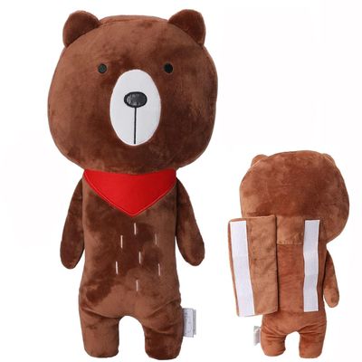 Resulzon Seat Belt Cover Pillow for Kids, Car Seatbelt Cushion Shoulder Neck Support Protector Pad, Soft Stuffed Plush Travel Vehicle Safety Belts Strap Pillow for Boys and Girls Headrest (Bear)
