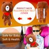 Resulzon Seat Belt Cover Pillow for Kids, Car Seatbelt Cushion Shoulder Neck Support Protector Pad, Soft Stuffed Plush Travel Vehicle Safety Belts Strap Pillow for Boys and Girls Headrest (Bear) view 2