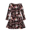 Xmas Santa Panda Black Long Sleeve Skater Dress for Girls 13 14 Flower Dress Twirly Dress Casual Swing Dress Party for Xmas Gift view 3