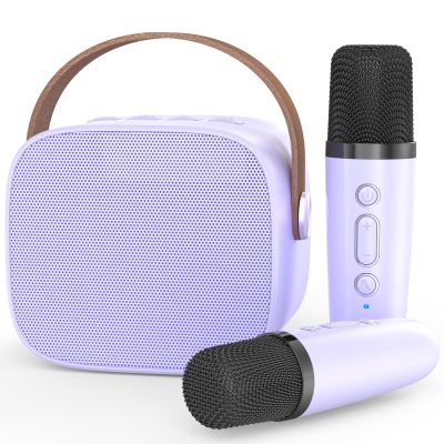 Mini Karaoke Machine,Funny Toys Christmas Birthday Gifts for Kids Age 4-12 Girls,Boys,Adults,MEGUO Karaoke Microphone Toys for 4,5,6,7,8,9,10,11,12+ Year Old Girls Boys (Purple 2 mics)