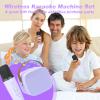 Mini Karaoke Machine,Funny Toys Christmas Birthday Gifts for Kids Age 4-12 Girls,Boys,Adults,MEGUO Karaoke Microphone Toys for 4,5,6,7,8,9,10,11,12+ Year Old Girls Boys (Purple 2 mics) view 2