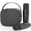 MEGUO Mini Karaoke Machine,Funny Toys Christmas Birthday Gifts for Kids Age 4-12 Girls,Boys,Adults, Karaoke Microphone Toys for 4,5,6,7,8,9,10,11,12+ Year Old Girls Boys (Black 2 mics) view 1