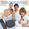 MEGUO Mini Karaoke Machine,Funny Toys Christmas Birthday Gifts for Kids Age 4-12 Girls,Boys,Adults, Karaoke Microphone Toys for 4,5,6,7,8,9,10,11,12+ Year Old Girls Boys (Black 2 mics) view 2