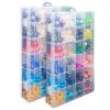 2 Pack DND Dice Storage Box Each 24 Grids Polyhedral Dice Organizer with Removable Dividers Holding Up To 1600 Dices Small Craft Containers for Dice Collectors or RPG D&D Games (Box only) view 1