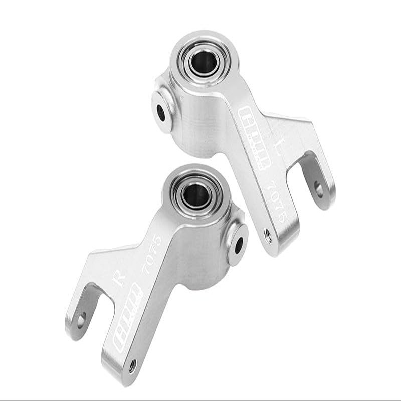 Aluminum 7075 Front Steering Block (Larger Inner Bearings) for Arrma 1/10 Gorgon 4X2 Mega 550 Brushed Monster Truck-ARA3230 Upgrades - Silver