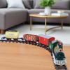 Kids Toy Train Holiday Giftset 16 PCS Rocky Mountain Train Set with Coal Cart, Tank Carriage - LED Light & Train Whistle Sound - 5 Train Cars 11 Rail Sections view 2