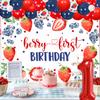 Berry Sweet One Birthday Party Decorations - Berry First Birthday Backdrop, Strawberry Blueberry Balloon Garland Arch Kit, Number 1 Foil Balloon for Baby Shower Fruit 1st Birthday Party Supplies view 4
