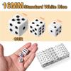 100 Pieces Dice Set, 16MM Standard Game White Dices, Opaque Six Sided Dice with Pouch, Black Dot Bulk White Dice for Group Event, Board Games, Classroom Math view 2