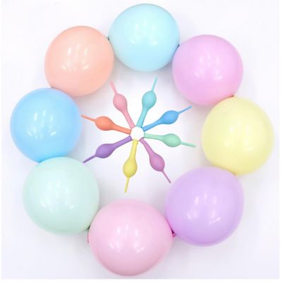 100 Pcs Link Balloon Linking Balloon 6 Inch Quick Link Latex Balloonfor Wedding, Birthday, Bridal Shower, Halloween, Christmas, Party Festival Decorations (Mixed color-6in)