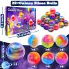 28 Pack Valentines Day Gifts for Kids with Galaxy Slime, Valentines Day Gifts for Kids Classroom Exchange Non-Sticky Stress Relief Fidget Toys for Boys Girls Easter Basket Stuffers Slime Party Favors view 2