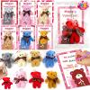 AMENON 28 Pack Valentine's Day Bear Plush Toys with Cards, Valentines Gifts for Kids Classroom School Mini Stuffed Animals Keychains Hangable , Exchange Party Favor Prizes Toddlers Boys Girls Goodie view 1