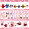 AMENON 28 Pack Valentine's Day Bear Plush Toys with Cards, Valentines Gifts for Kids Classroom School Mini Stuffed Animals Keychains Hangable , Exchange Party Favor Prizes Toddlers Boys Girls Goodie view 2